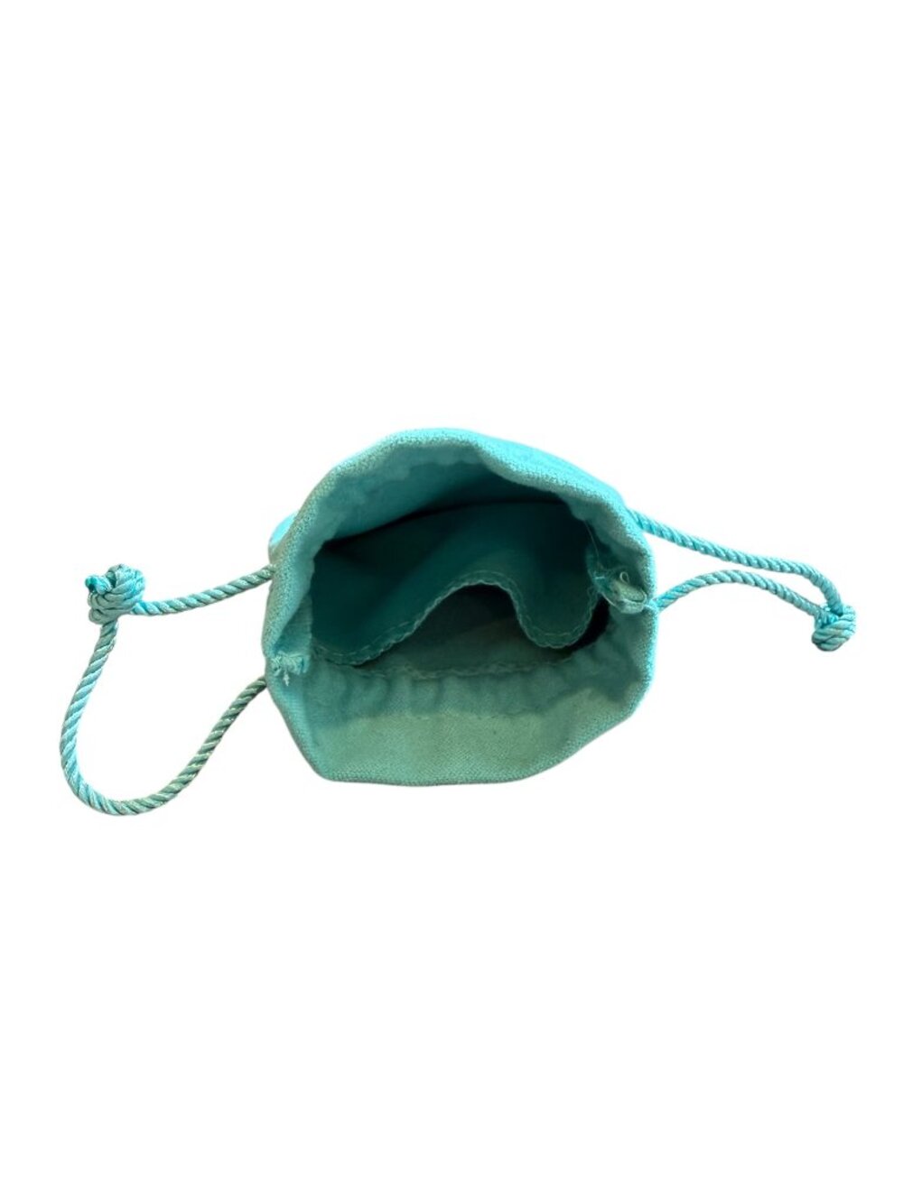 Authentic Tiffany & Co. Drawstring Jewelry Pouch w/ Interior Divider - Picture 4 of 4